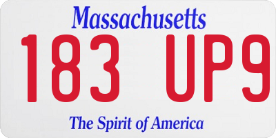 MA license plate 183UP9