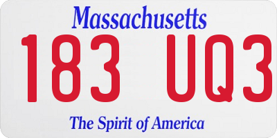 MA license plate 183UQ3