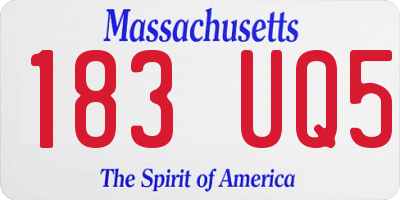 MA license plate 183UQ5