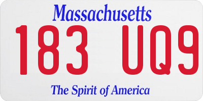 MA license plate 183UQ9