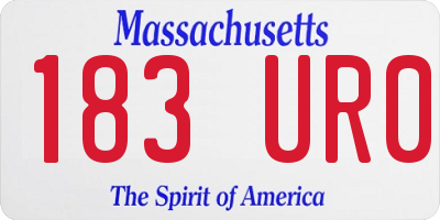 MA license plate 183UR0