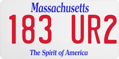MA license plate 183UR2