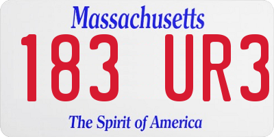 MA license plate 183UR3