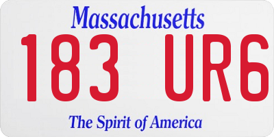 MA license plate 183UR6