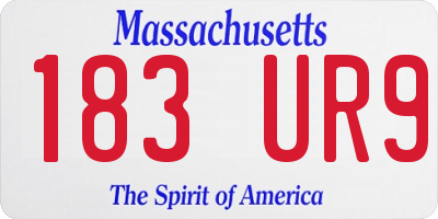 MA license plate 183UR9