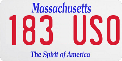 MA license plate 183US0