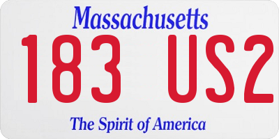 MA license plate 183US2