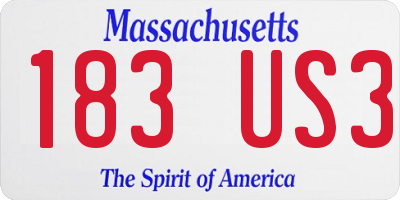 MA license plate 183US3