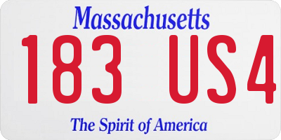 MA license plate 183US4