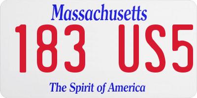 MA license plate 183US5