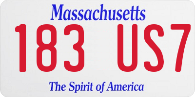 MA license plate 183US7