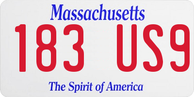 MA license plate 183US9