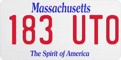 MA license plate 183UT0
