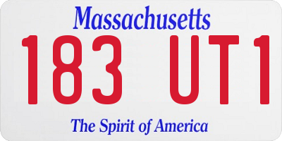 MA license plate 183UT1