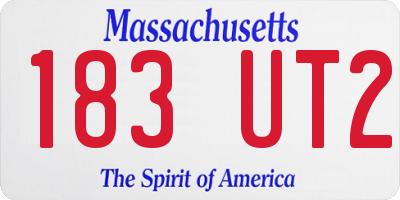 MA license plate 183UT2