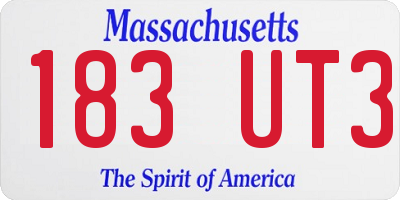 MA license plate 183UT3