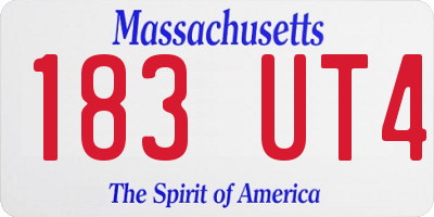 MA license plate 183UT4