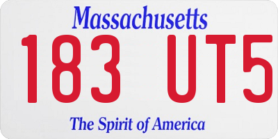 MA license plate 183UT5