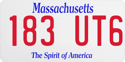 MA license plate 183UT6