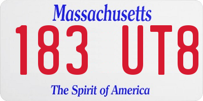 MA license plate 183UT8