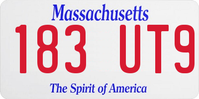 MA license plate 183UT9