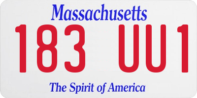 MA license plate 183UU1