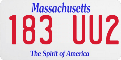 MA license plate 183UU2