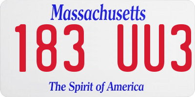 MA license plate 183UU3