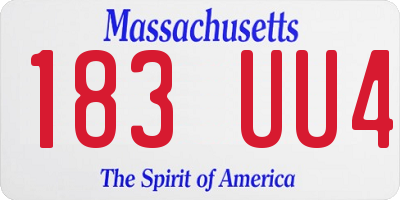 MA license plate 183UU4
