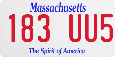 MA license plate 183UU5