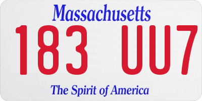 MA license plate 183UU7