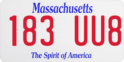 MA license plate 183UU8
