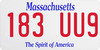 MA license plate 183UU9