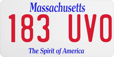 MA license plate 183UV0