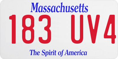 MA license plate 183UV4