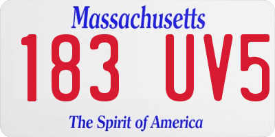 MA license plate 183UV5