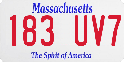 MA license plate 183UV7