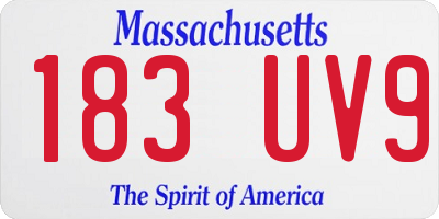 MA license plate 183UV9