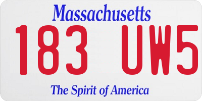 MA license plate 183UW5