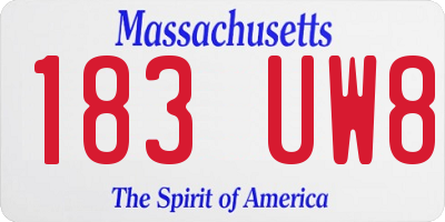 MA license plate 183UW8