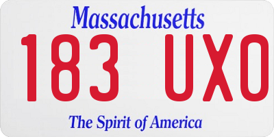 MA license plate 183UX0