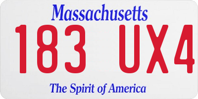 MA license plate 183UX4