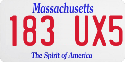 MA license plate 183UX5