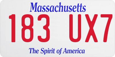 MA license plate 183UX7