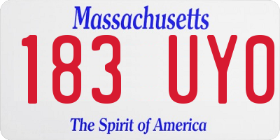 MA license plate 183UY0