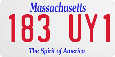 MA license plate 183UY1