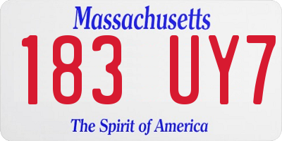 MA license plate 183UY7