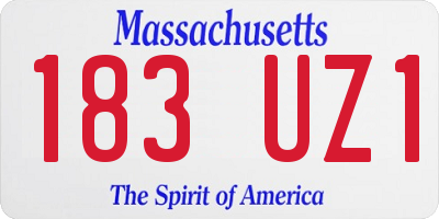 MA license plate 183UZ1