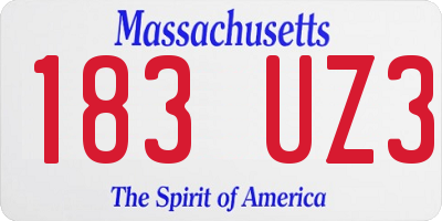 MA license plate 183UZ3