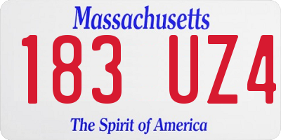 MA license plate 183UZ4